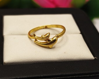 Delfin Ring, Silber Wickelring, Delfin Schmuck, Silberschmuck