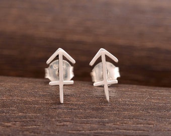 Clous d'oreilles Sagittaire en argent sterling : bijoux constellation du zodiaque