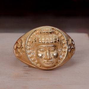 Sterling Silver Buddha Head Ring: Spiritualist Buddhist Jewelry
