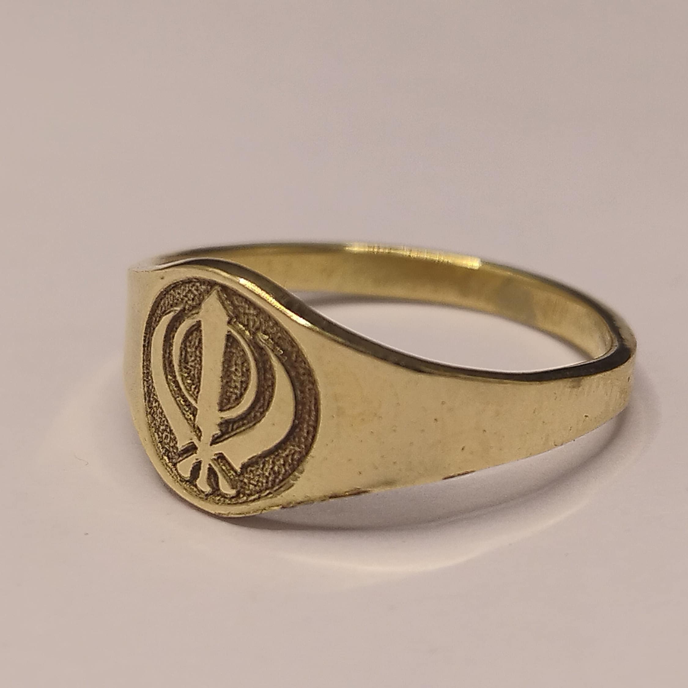 Amazon.com: Statement Ring Jewelry for Women Sikh Khanda Khalsa Signet  Minimalist Brass Metal Ethnic Gold or Sterling Silver Plated Abstract  Birthday Gift Ring (Gold Plated, 8 US) : Handmade Products