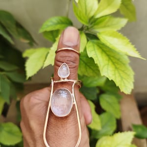 rose quartz mcp splint ring, Thumb MCP adjustable German silver splint ring, MCP joint splint, Arthritis splint ring, MCP Arthritis joints