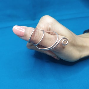 Thumb MCP adjustable sterling silver splint ring, silver splint ring, MCP joint splint, Arthritis splint ring, MCP Arthritis joints