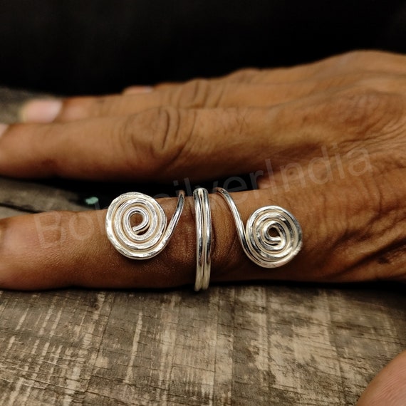 指輪・リング WILLIE and DUFFY Gemstone WD Ring Spiral ver Silver 925 hand Spiral Ring, Handmade Sterling Silver Ring, Double Spiral