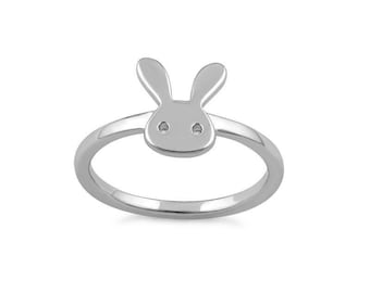 Bunny Ring, 14K Gold Ring, Rabbit Ring, Bunny Ears Ring, Animal Jewelry, Easter Gift, Stylish Ring, Gift for Her, Christmas Gift,Pet Jewelry