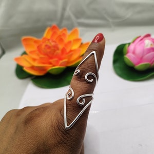 Chevron Ring, Arthritis Ring, Splint Knuckle Ring, Adjustable Thumb Ring, German Silver Ring ,Gift for Women, Simple Geometric Splint Ring.