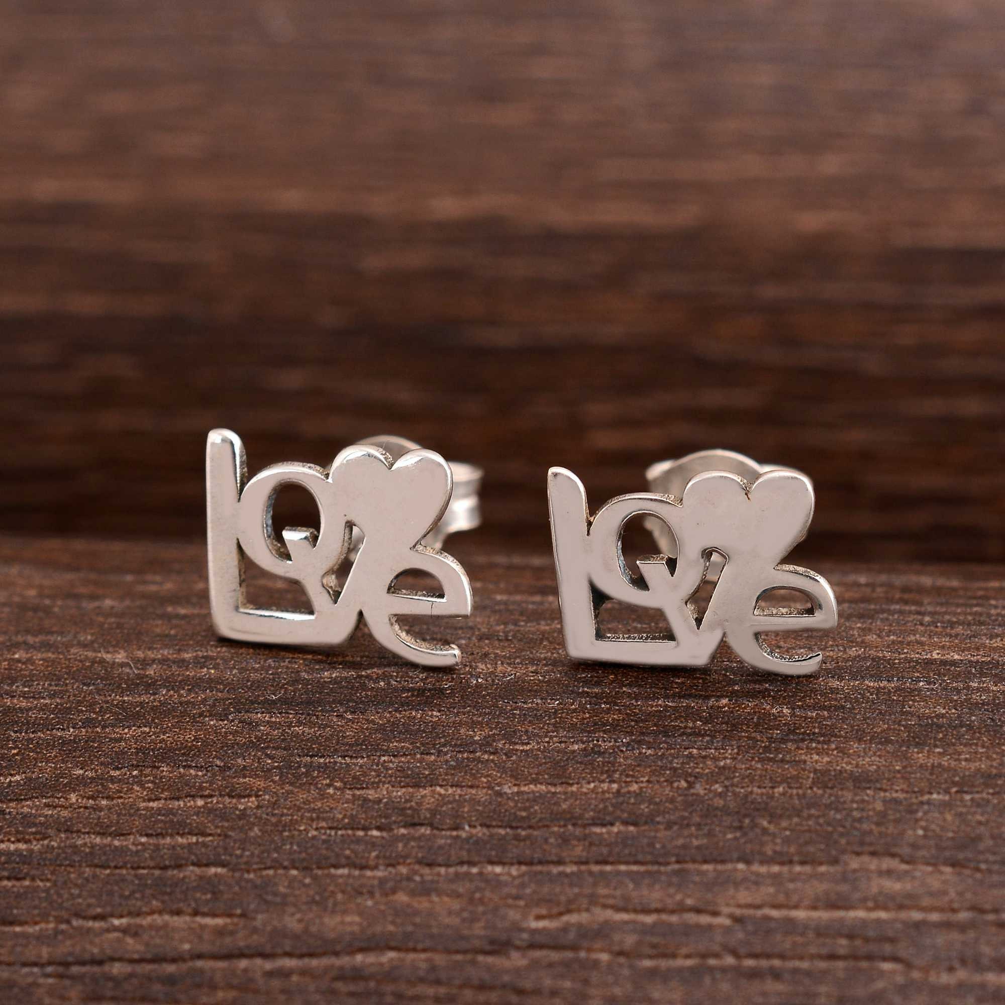 Orecchini A Bottone Personalizzati In Argento Sterling Con Iniziale - Regalo Personalizzato Per Lei, Con Confezione Regalo