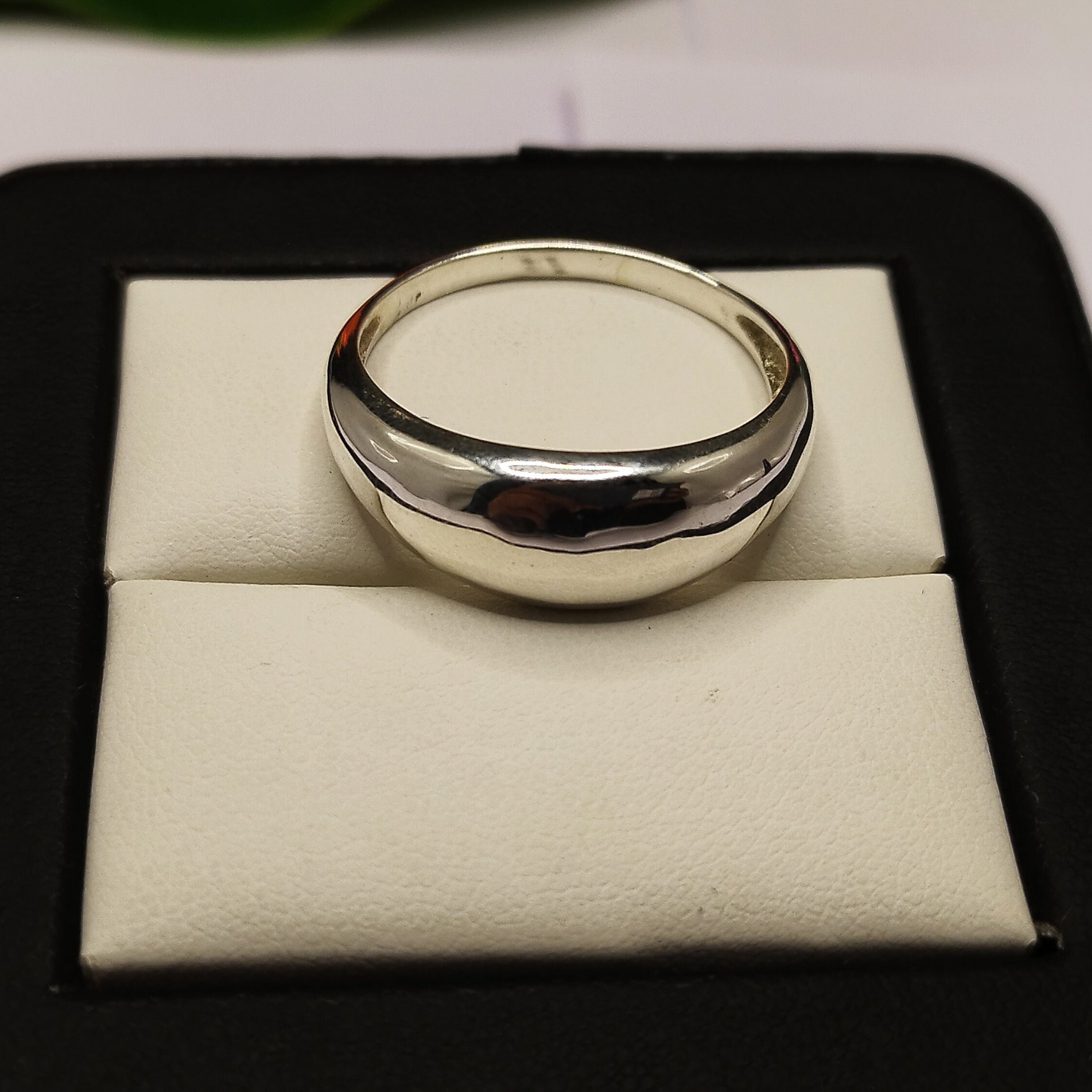 14k Gold Plated Dome Ring: Sterling Silver Stacking Ring
