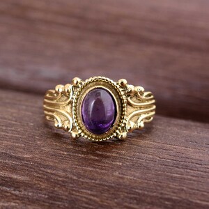 925 Silver Ring, Amethyst Gemstone Ring, Oval Ring, Women's Ring, Handmade Ring, Birthstone Ring, Girls Ring, Customized ring, Gift for her