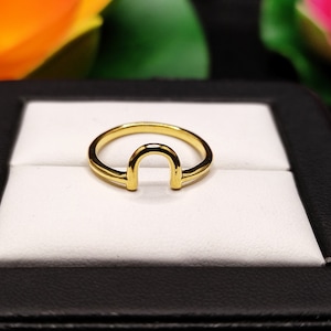 Sterling Silver Good Luck Ring, Simple Horseshoe Ring, Lucky Horse Lover Gift Idea for Women, Equestrian Jewelry For Her, Cowboy unisex ring