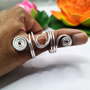 Thumb Splint MCP 925 Silver Ring, MCP Hyperextension Splint, Arthritis Rings, Trigger splint Ring, EDS Splint Joint Rings, Adjustable Rings.