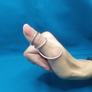 Adjustable Sterling Silver Thumb Splint Ring: MCP Arthritis Support