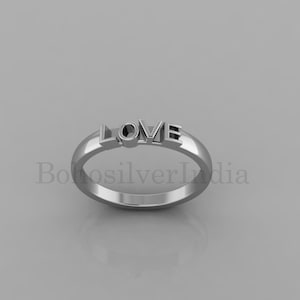 Love Ring, Sterling Silver Love Word Ring, Script Love Ring,  Silver Ring, Minimalist Ring, Love Gifts, Gifts for her, Love Jewelry,Promise