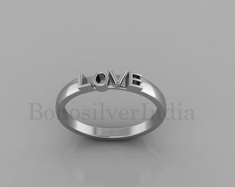 Anello d'amore in argento sterling: gioielli minimalisti con promessa