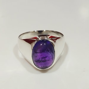 Amethyst Men&#39;s Ring, 925 Sterling Silver Ring, Amethyst Ring ,Men&#39;s Ring, Men&#39;s Jewelry, Handmade Ring, Gift For Men, Men Engagement Rings