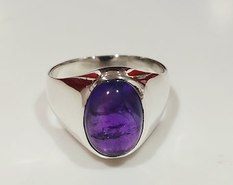 Amethyst Men&#39;s Ring, 925 Sterling Silver Ring, Amethyst Ring ,Men&#39;s Ring, Men&#39;s Jewelry, Handmade Ring, Gift For Men, Men Engagement Rings