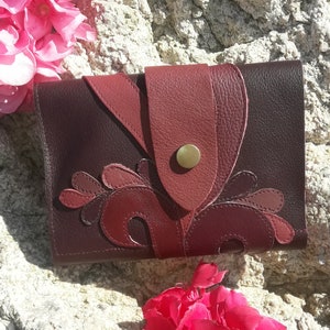 HANDMADE LADIES WALLET, berry magic wallet, aesthetic leather wallet for you