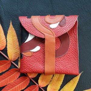 PORTEFEUILLE en cuir rouge FAIT MAIN : Un ajout intemporel à votre style, portefeuille en cuir de vache
