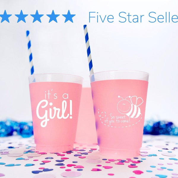 Personalized Frosted Baby Shower Cups - Over 70 Designs to Choose From - Custom Frosted Cups -Printed Baby Cups - Shatterproof Plastic Party