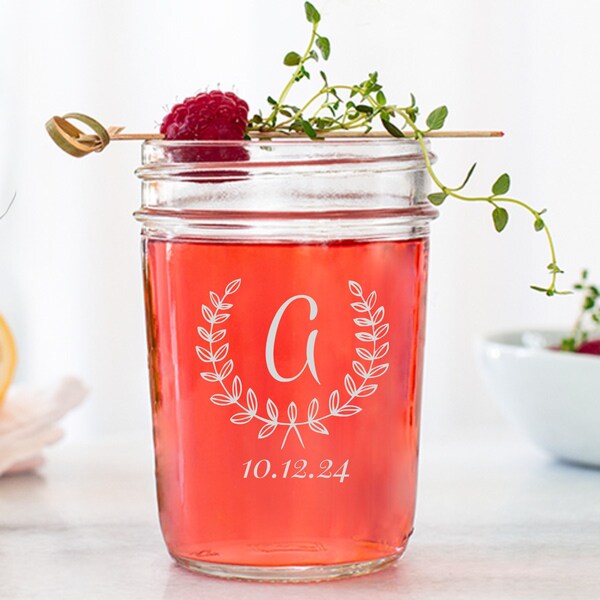 Etched Mason Jar Etsy