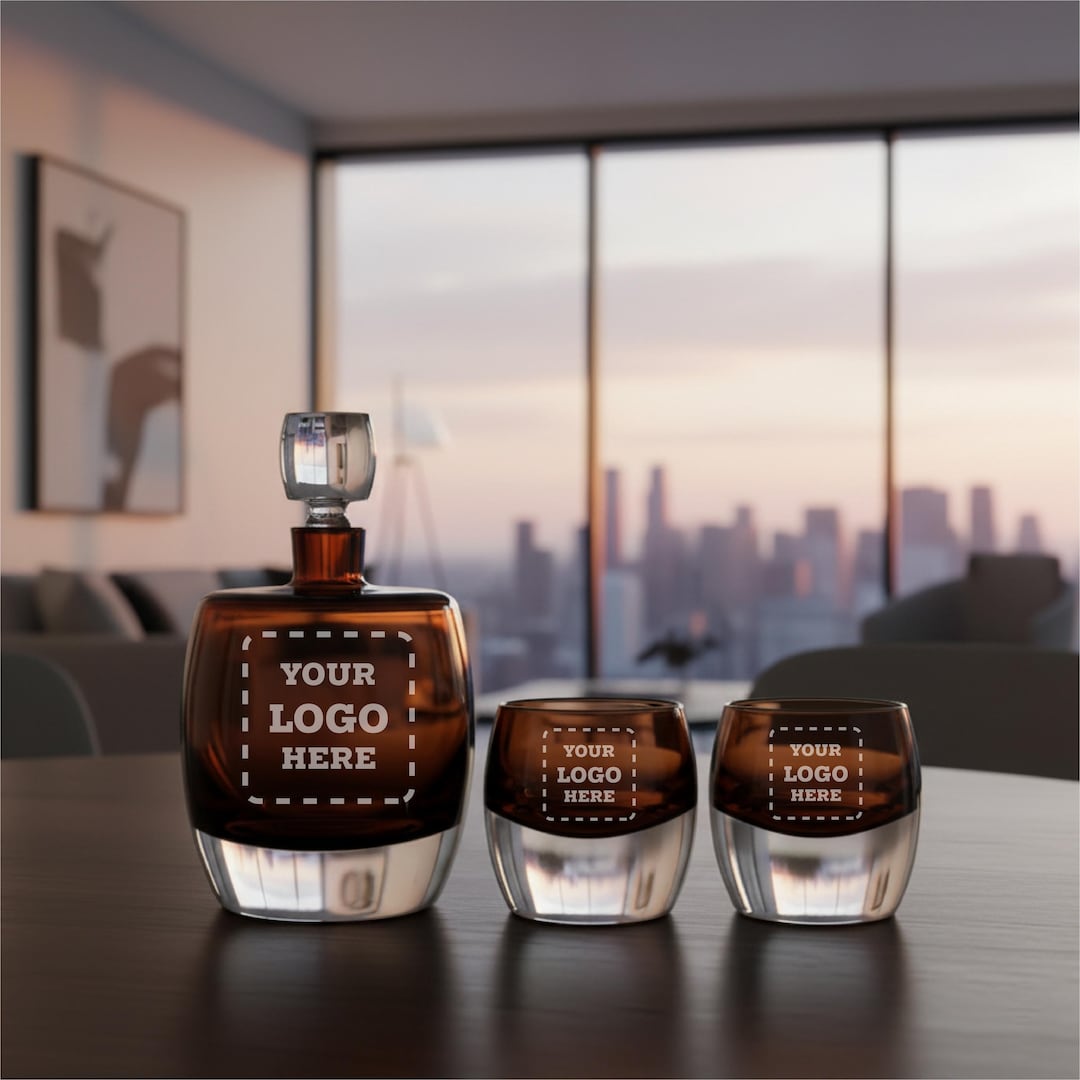 Personalized Whiskey Gift Set – Your Logo Here – Custom Engraved 36oz ...