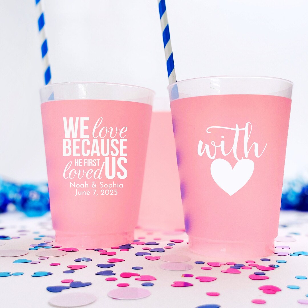 Personalized Frosted Wedding Cups Over 70 Designs to Choose From Custom