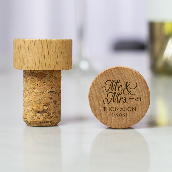 Engraved Wine Stopper - Custom Wine Stopper - Personalized Wood Wine Stopper - Wedding Favor - Wine Wedding Gift - Wine Cork - Customized
