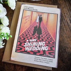 Faire-part de mariage personnalisé pour le film The Shining Horror, faire-parts, carte Save The Date, carte d'informations pour les invités, carte postale RSVP