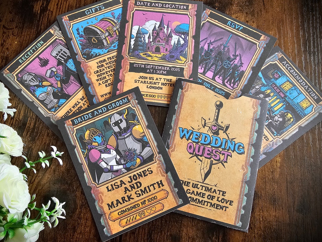 Personalised Fantasy Table-top Card Game, Inspired Wedding Invite ...