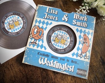 Wedding Invitation: Oktoberfest Rock Album Design with Guest information, RSVP, Save the Date