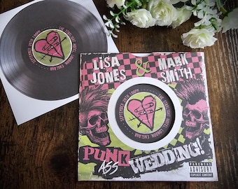Personalized Punk Rock Wedding Invitation: 70's Retro Album Design