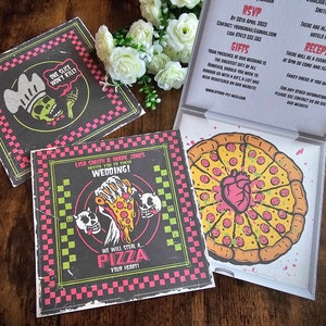 Halloween Pizza Wedding Invitation: Personalized RSVP Card