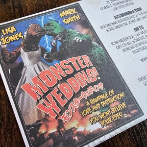 Personalised Kaiju Monster Movie Poster Wedding Invite, Invitations ...