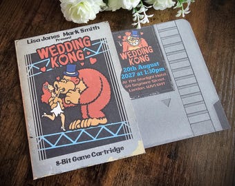 Personalised Retro Classic 80's, 90's Video Game Wedding Invite, Invitation, Save the Date, RSVP & Guest Information