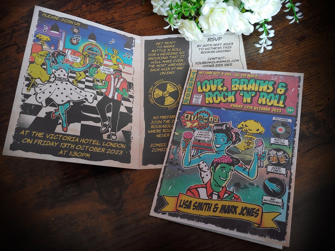 Foldable Mini Comics Personalised Folding Zombie Horror Comic Book Rockabilly - Etsy