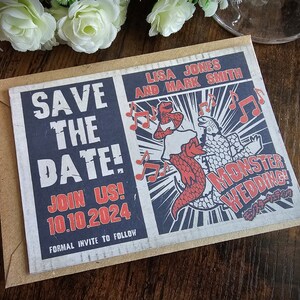 Personalised Retro Kaiju Monster Movie VHS Tape Inspired Wedding Invite ...