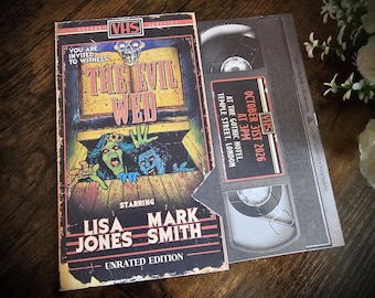 Personalized 80's Horror Movie VHS Spooky Halloween Wedding Invitation: Zombie Theme with Guest information, RSVP, Save the Date