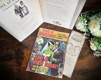 Personalised Folding Horror Pulp Novel, Book Wedding Invite, Invitation, RSVP & Guest Information