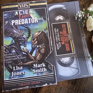 Personalised 1980&#39;s Sci-Fi Alien Horror Movie VHS Tape Inspired Wedding Invite, Invitation, Save The Date, RSVP & Guest Information.
