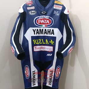 Yamaha MotoGP Leather Racing Suit: Custom Biker Track Gear