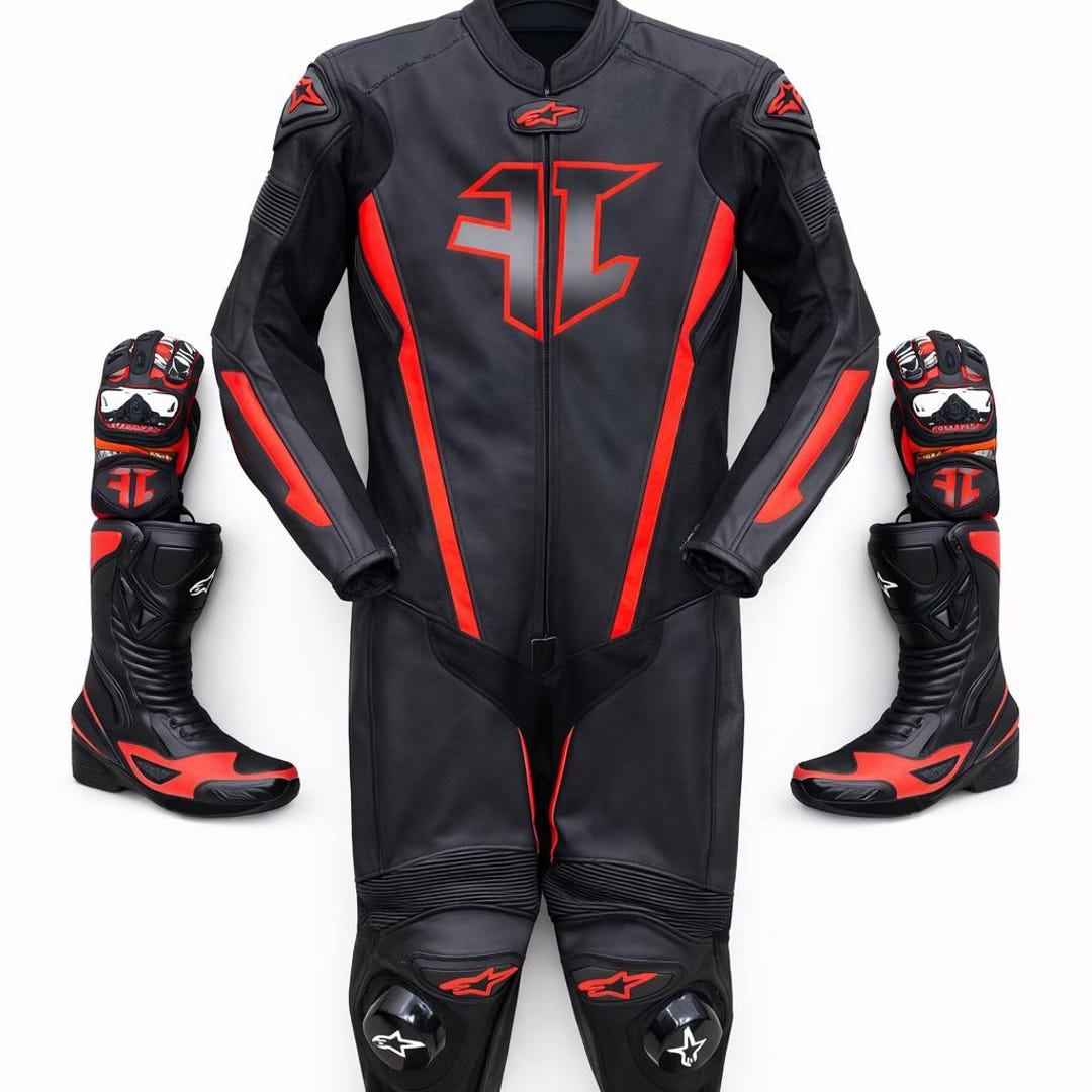Tracksuit Racing Handmade Leather Motorcycle Racing Suit Full Kit One Piece Track Riding ...