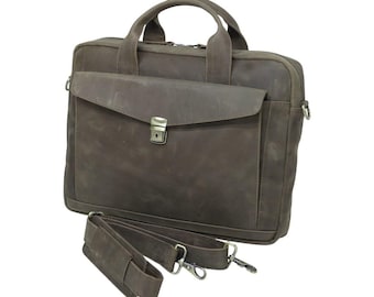 Sac pour ordinateur portable en cuir effet vieilli fait main, porte-documents messager vintage, sac à bandoulière pour travail professionnel