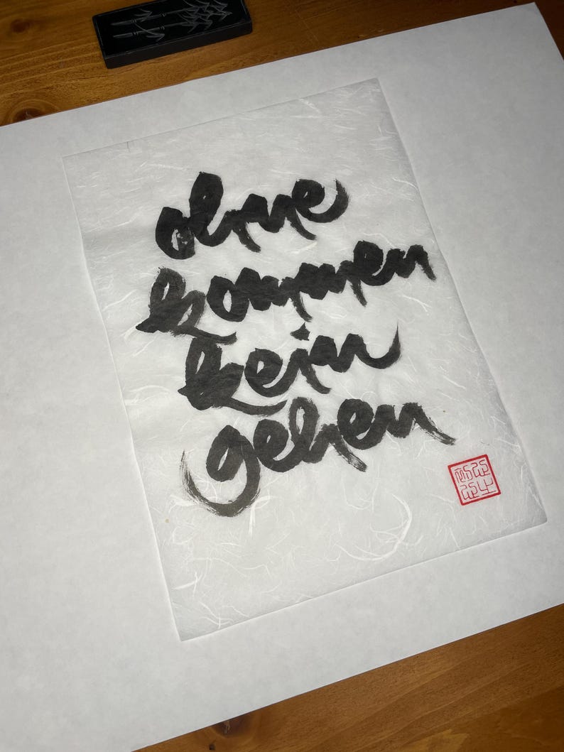 Thích Nhất Hạnh Quote Calligraphies | Size: A4 (8.3×11.7'') | Handpainted Calligraphy | Plum Village Zen-Buddhism Decor | Unique Artwork image 13