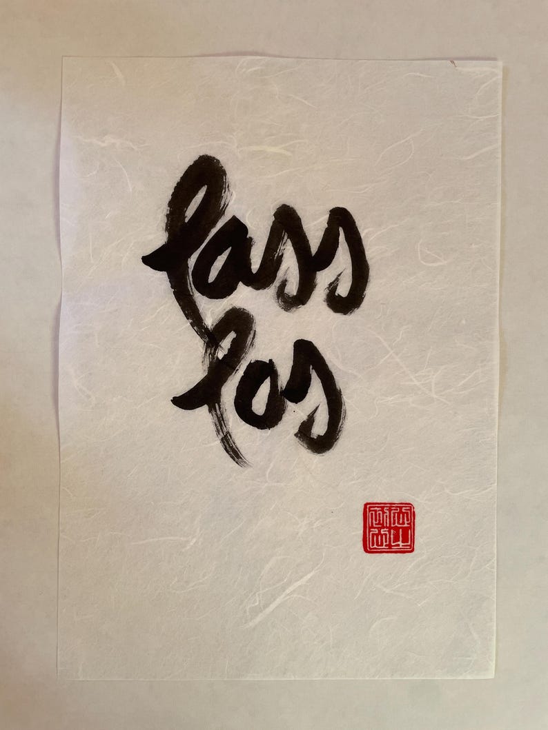 Thích Nhất Hạnh Quote Calligraphies | Size: A4 (8.3×11.7'') | Handpainted Calligraphy | Plum Village Zen-Buddhism Decor | Unique Artwork image 1