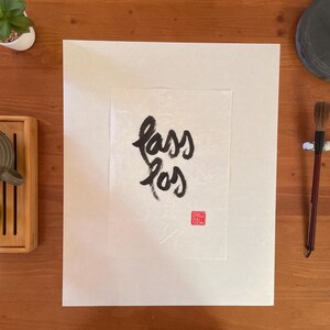 Thích Nhất Hạnh Quote Calligraphies | Size: A4 (8.3×11.7'') | Handpainted Calligraphy | Plum Village Zen-Buddhism Decor | Unique Artwork image 2