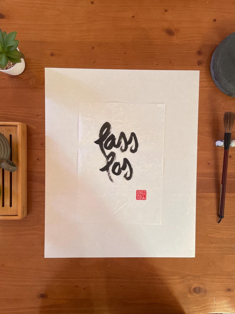 Thích Nhất Hạnh Quote Calligraphies | Size: A4 (8.3×11.7'') | Handpainted Calligraphy | Plum Village Zen-Buddhism Decor | Unique Artwork image 2