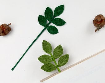 Handmade Micro Crochet Ash Leaf Bookmark, Book Lover Gift