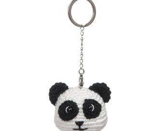 Crochet Panda Keychain, Cute Animal Accessory, Handmade Toy