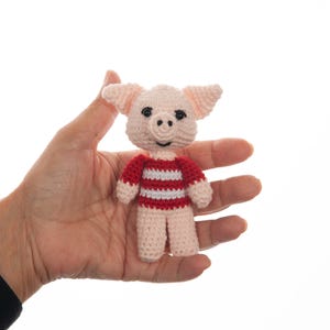 Handmade Hamish Pig Toy,  Playful Amigurumi Charm Keychain Gift, Bag Accessory