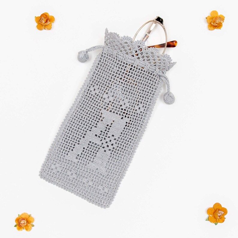 Gray Case With Personalized Crochet Monogram