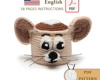 Amigurumi Mouse Coffee Cup Pattern: Crochet Mug Digital PDF  Tutorial
